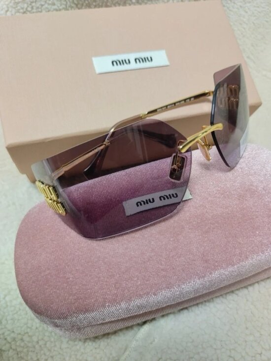 Miu Miu Women\'s Purple Gradient Rimless Sunglasses main image 4